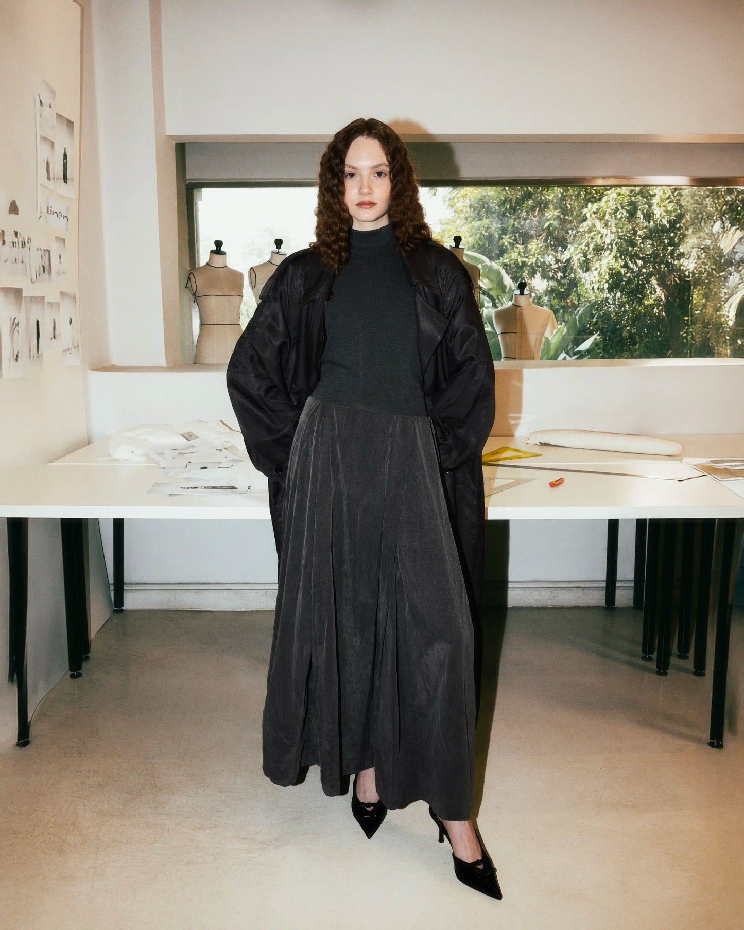 Trench Coat in Warm Grey