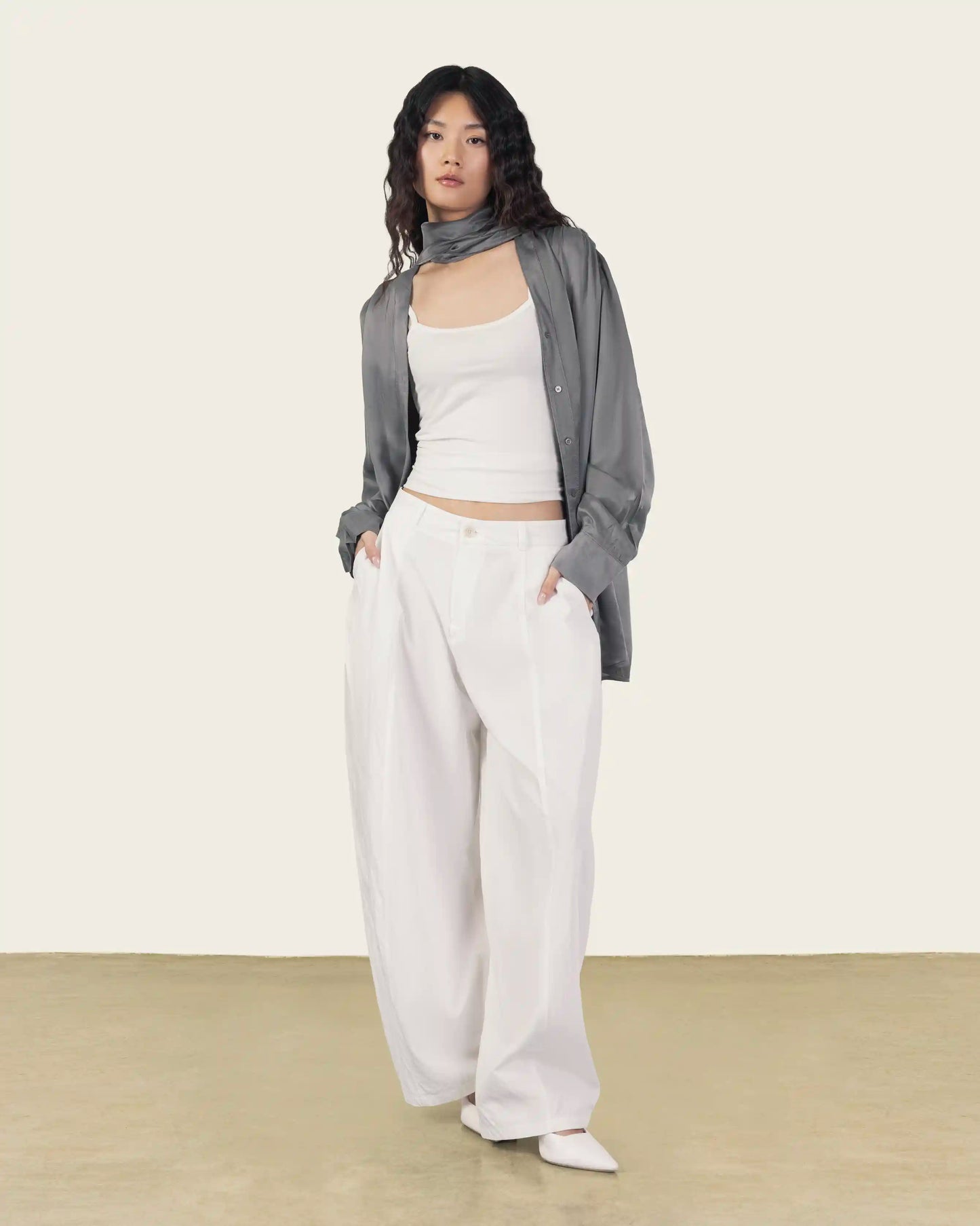 White Wide Leg Pants