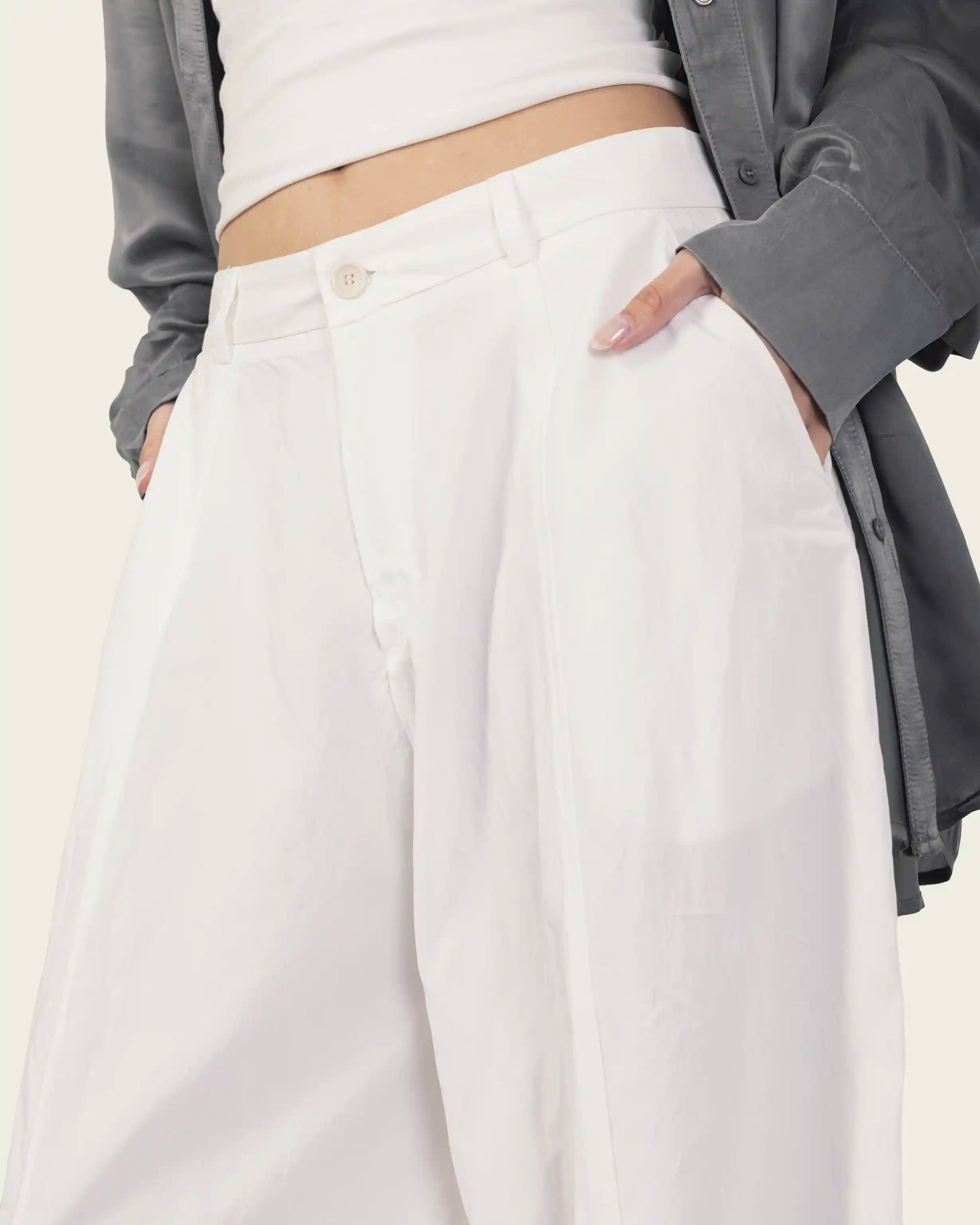 White Wide Leg Pants