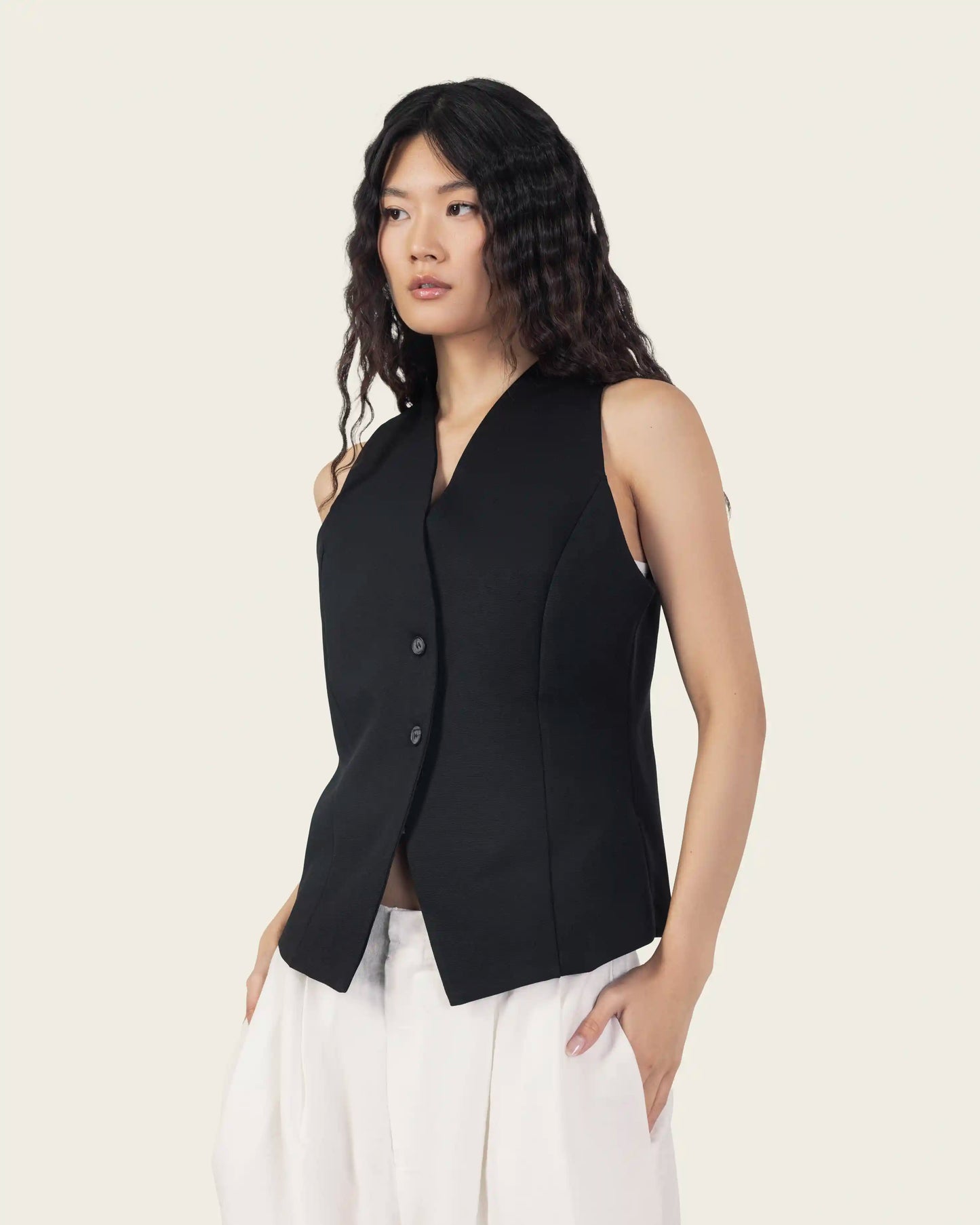 Fitted Black Vest