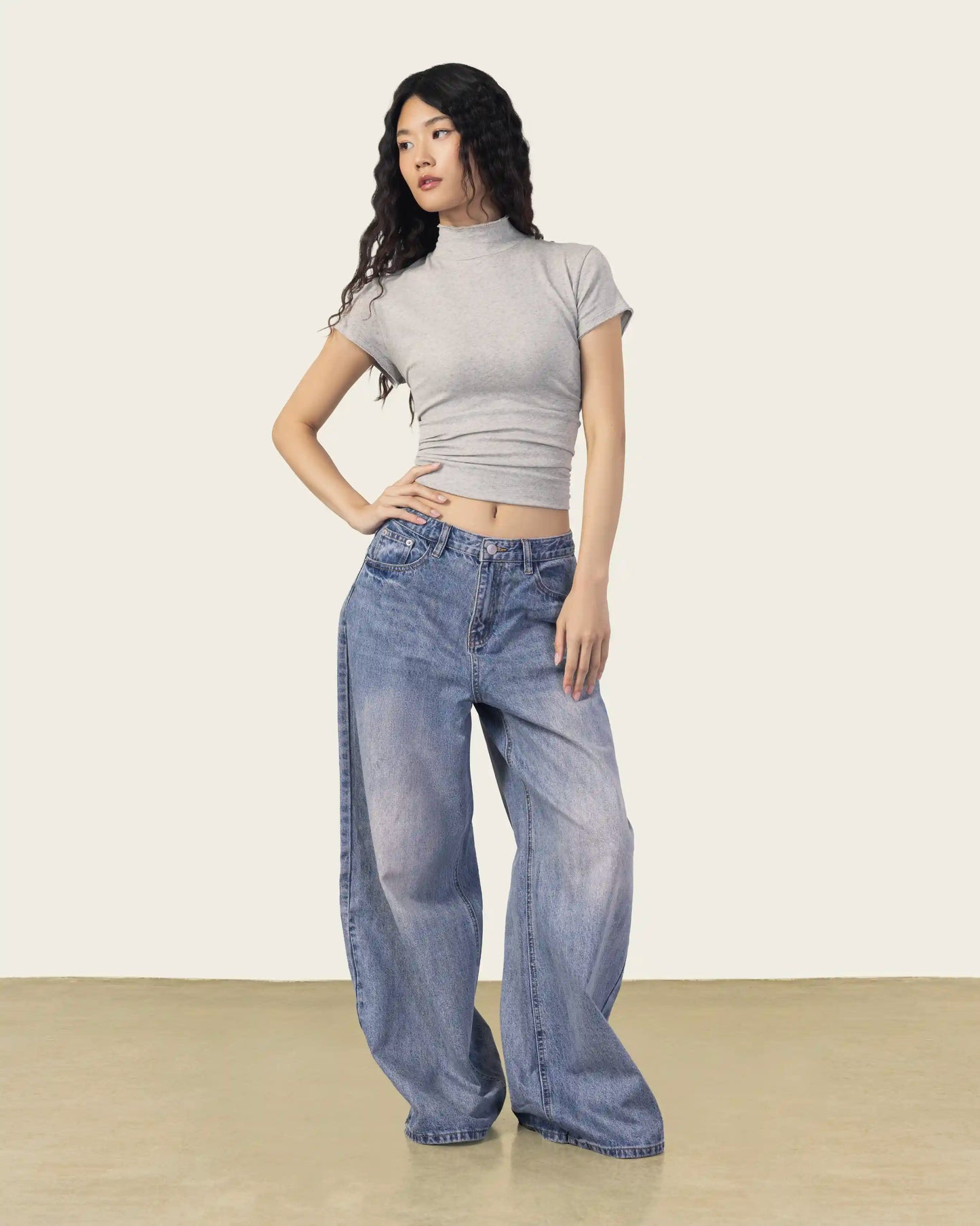 Medium Wash Wide Leg Jeans