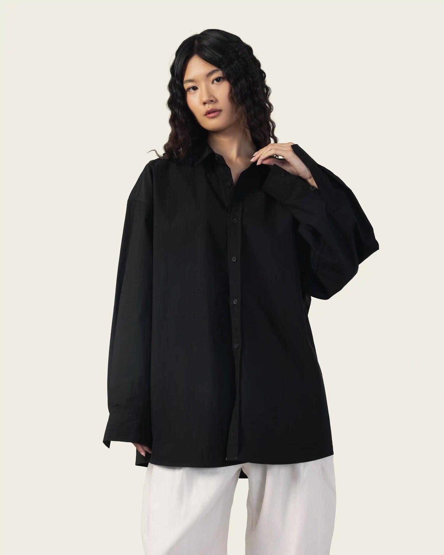 Black Poplin Shirt