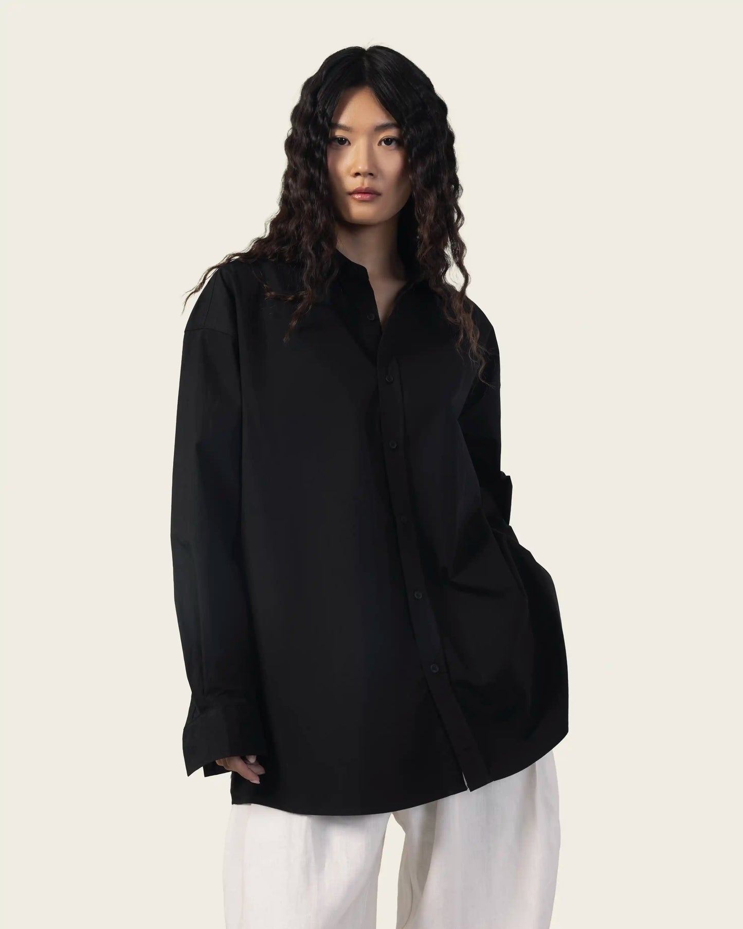 Black Poplin Shirt