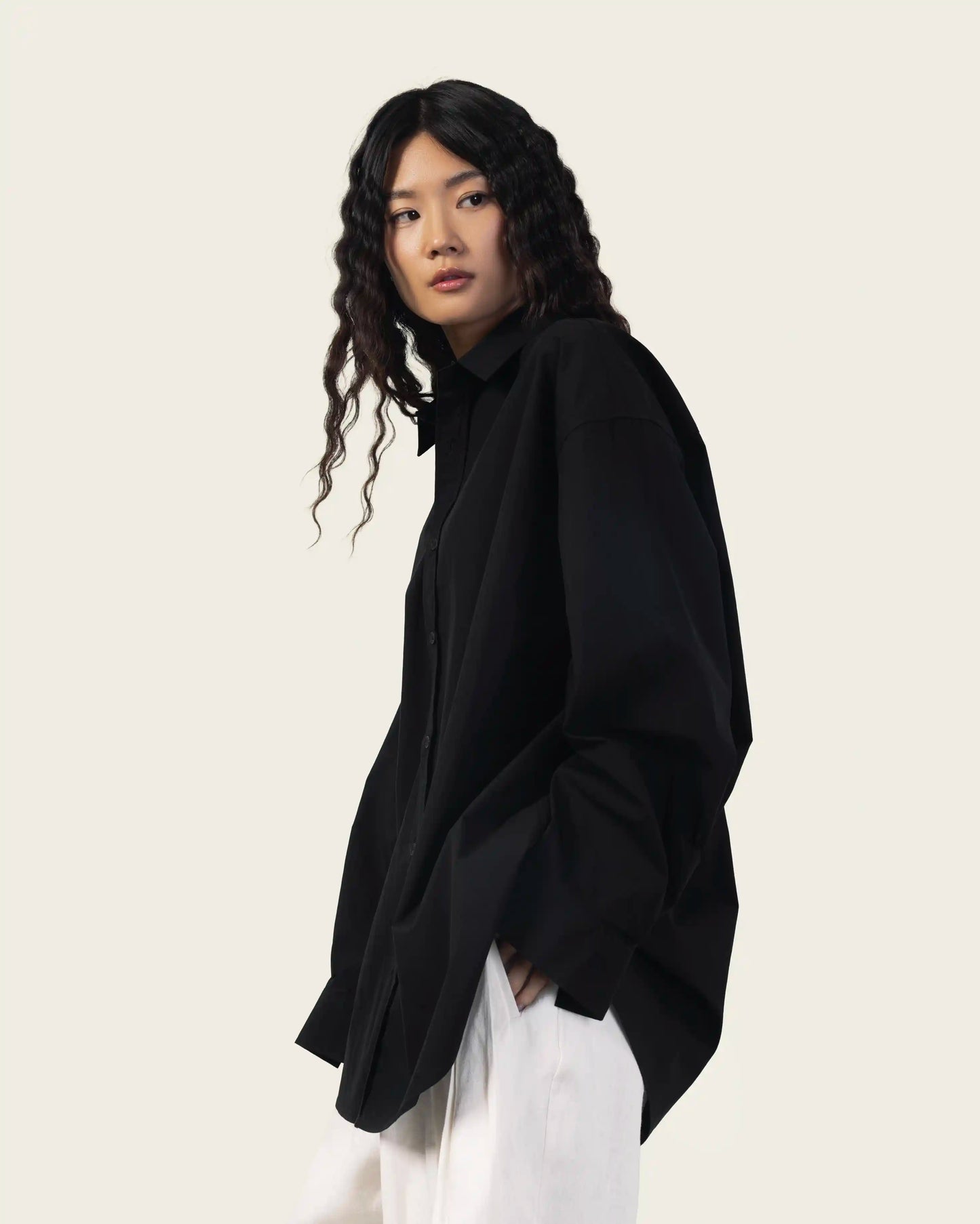 Black Poplin Shirt