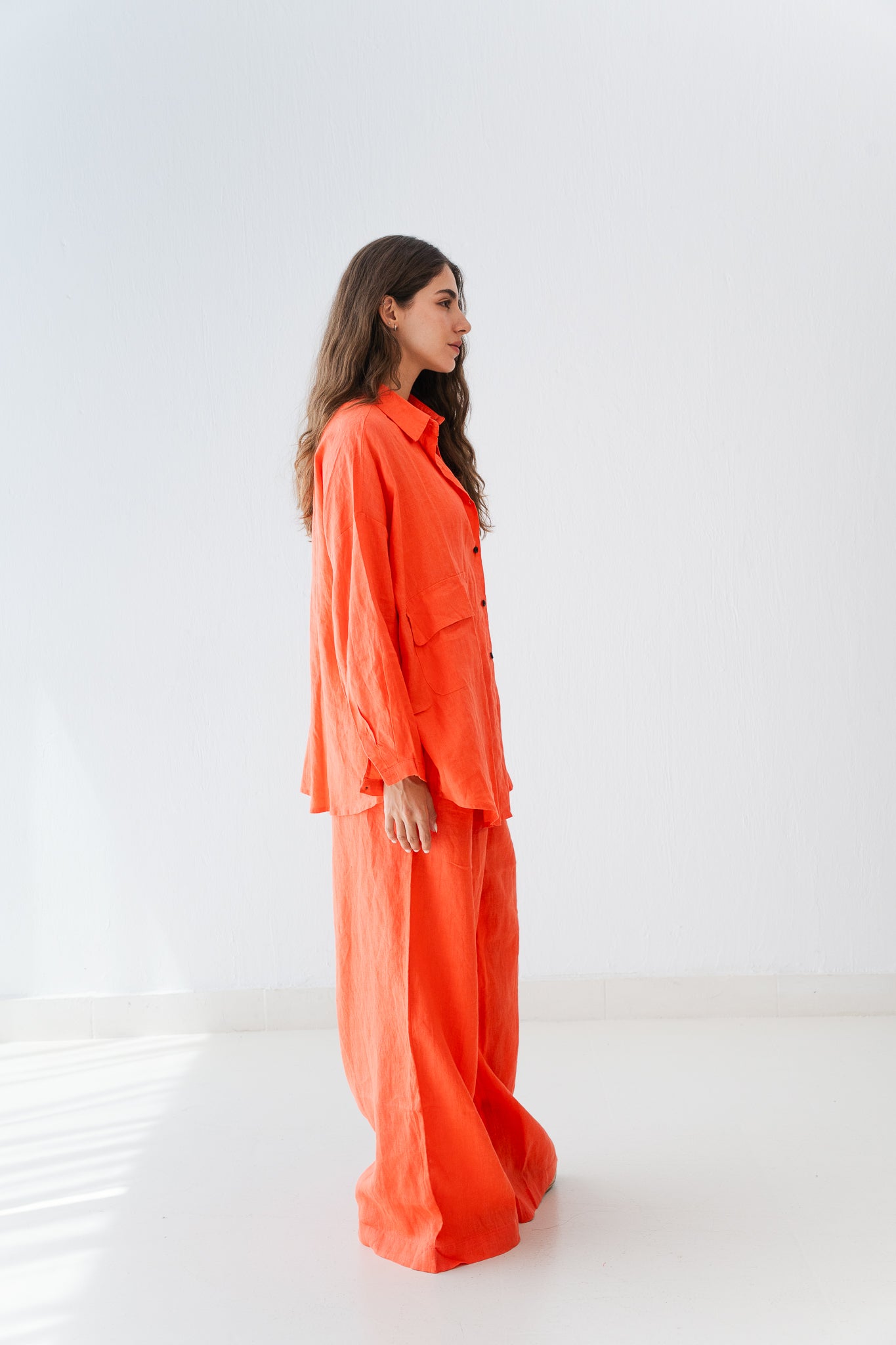 Linen Pants In Papaya