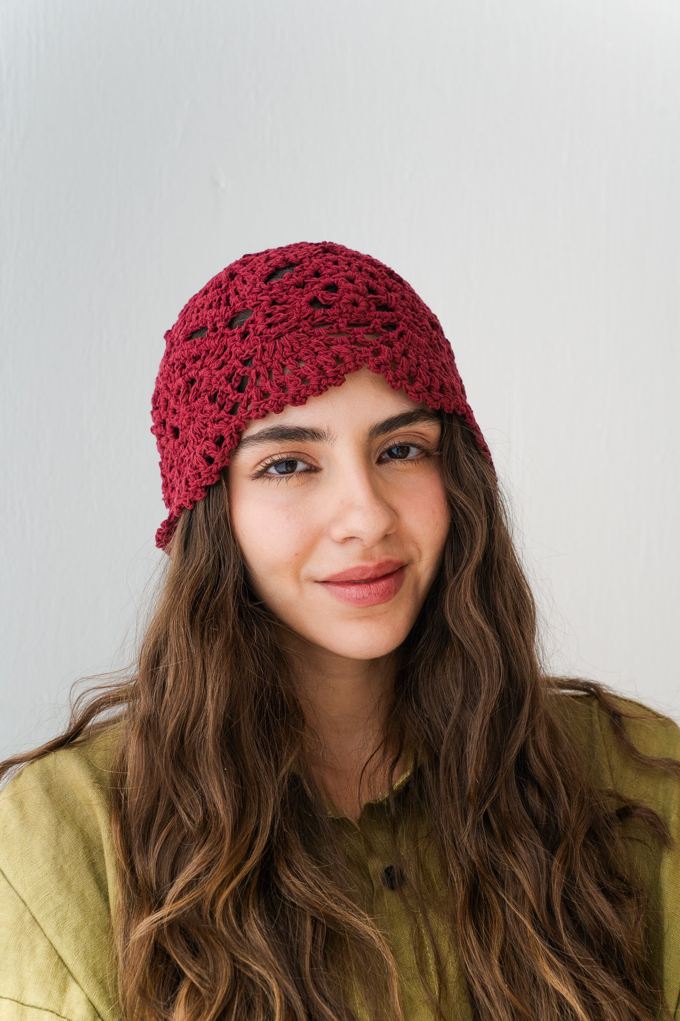 Summer Daisy Hat In Maroon