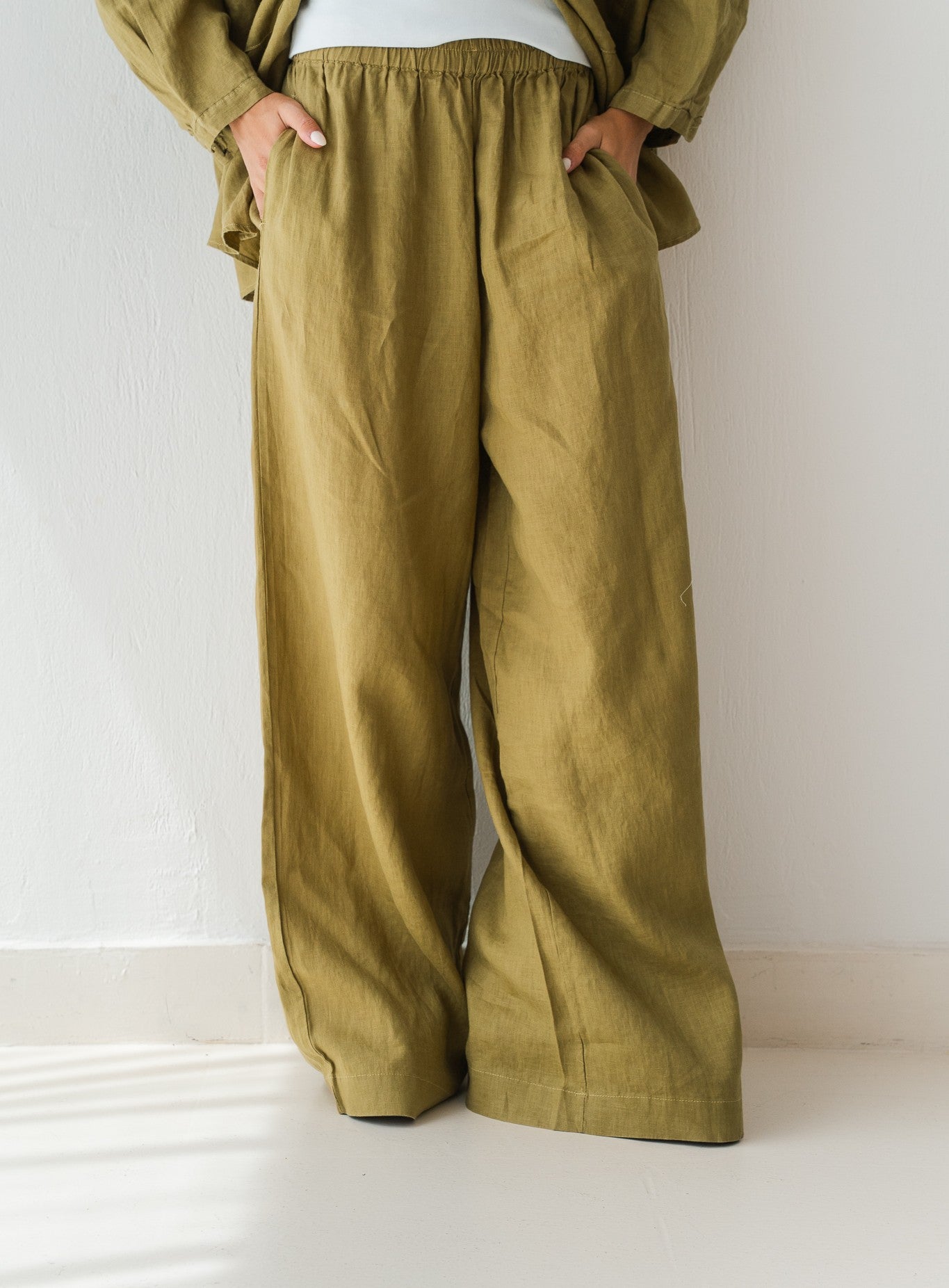 Linen Pants In Lime