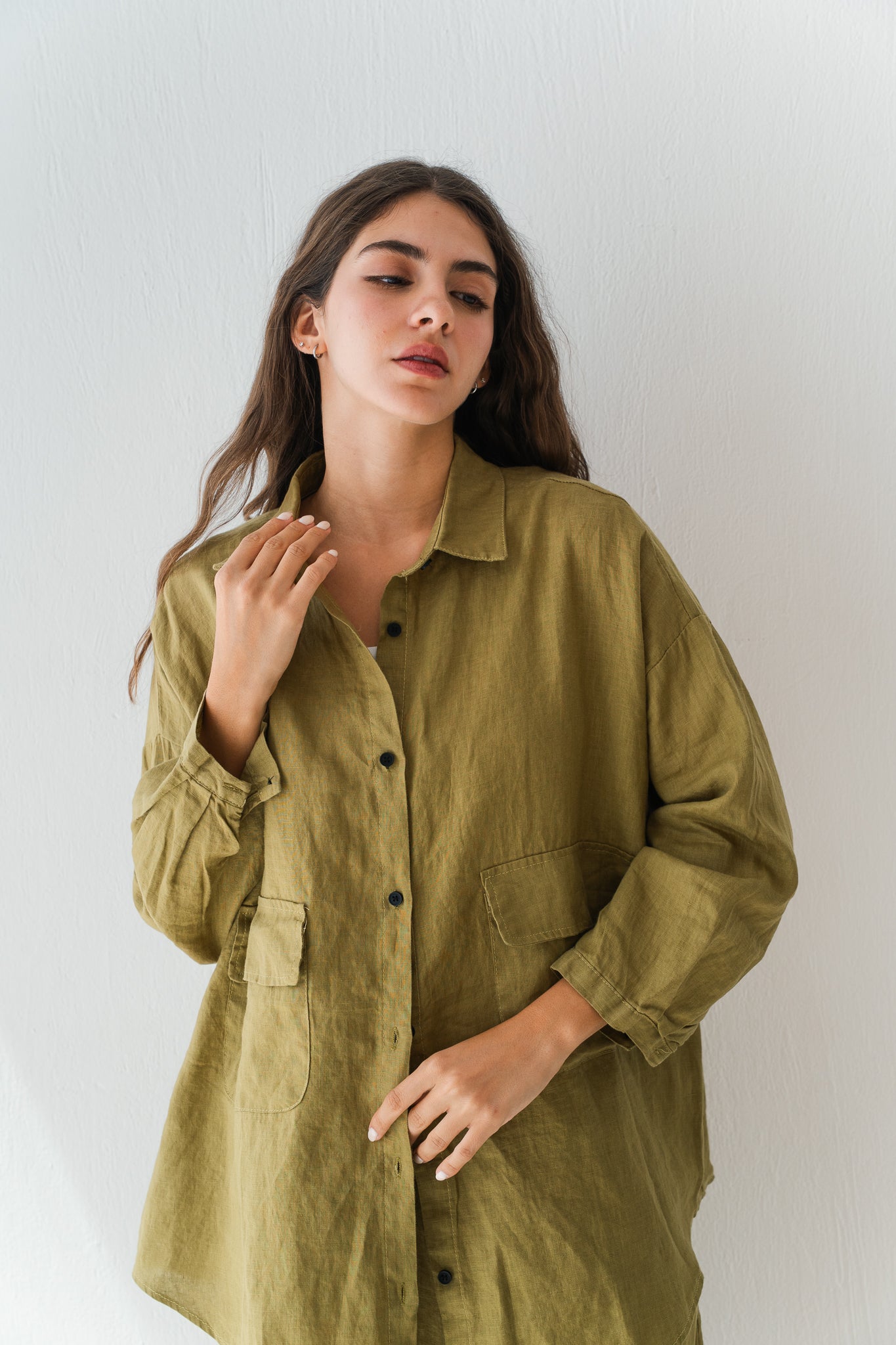 Linen Blouse In Lime