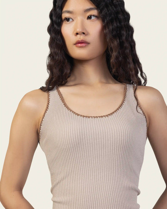Ribbed Knit Top in Hazelnut