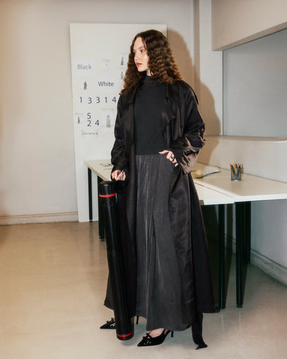 Pleated Skirt in Charcoal Grey