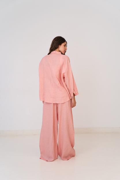 Linen Pants In Dusty Pink