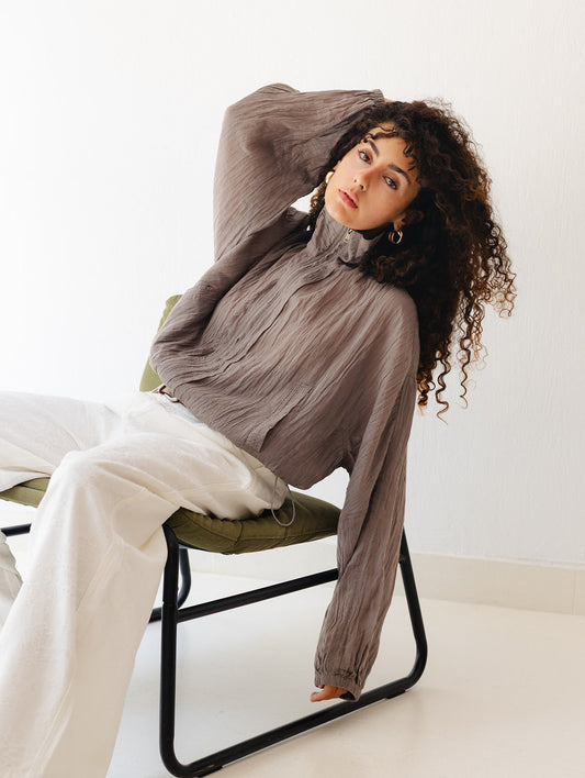 Ash Ruffled Sweat Shirt
