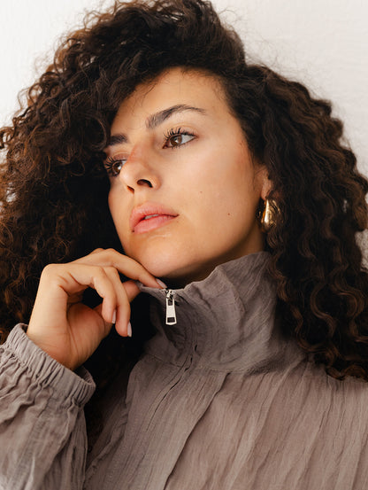 Ash Ruffled Sweat Shirt