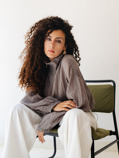 Ash Ruffled Sweat Shirt
