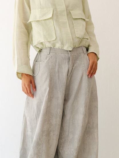 Loose Printed Pants In Cream
