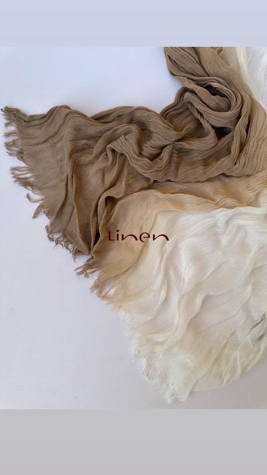 Ruffled Cotton Ombre Brown X-Beige
