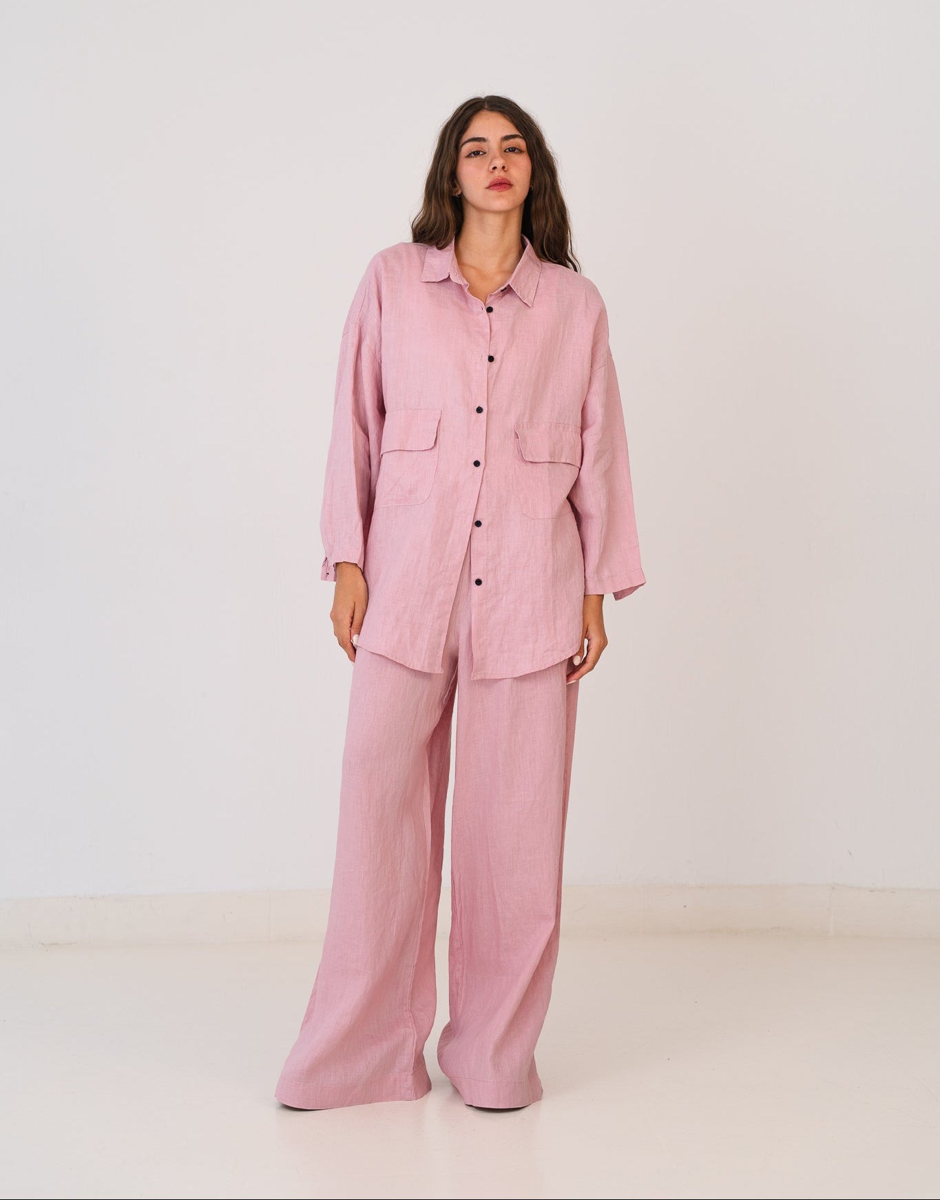 Linen Blouse In Baby Pink