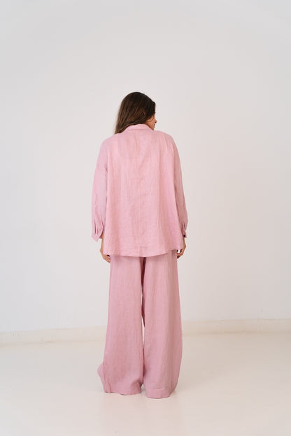 Linen Blouse In Baby Pink