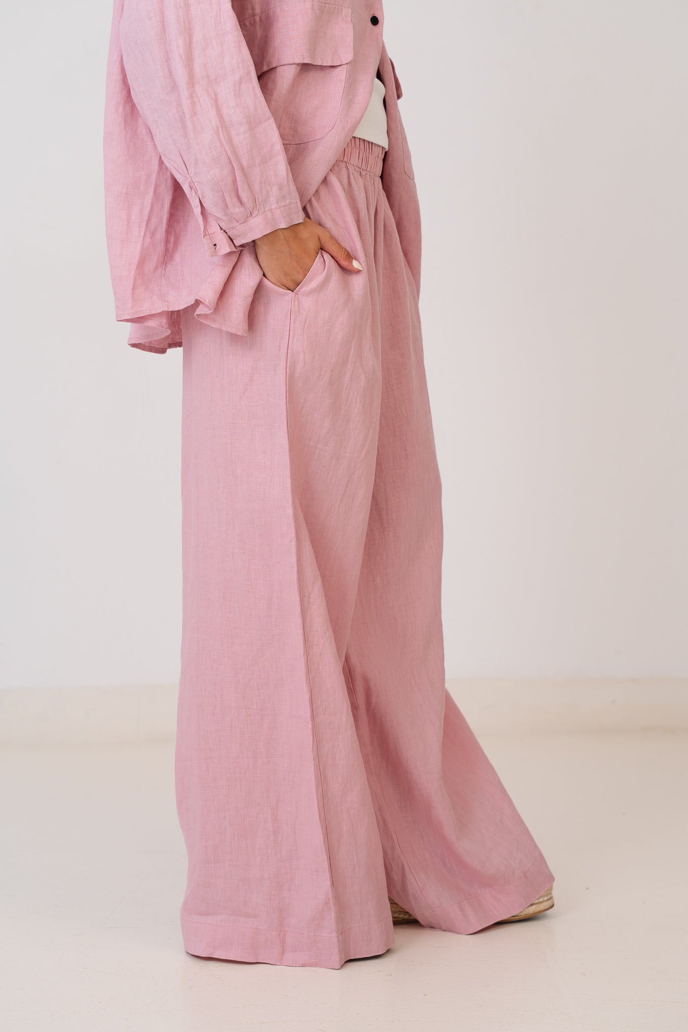 Linen Blouse In Baby Pink