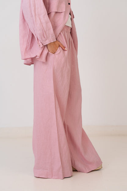 Linen Blouse In Baby Pink