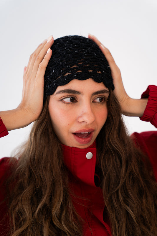 Summer Daisy Hat Sparkle In Black