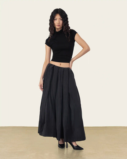 Pleated Skirt in Charcoal Grey