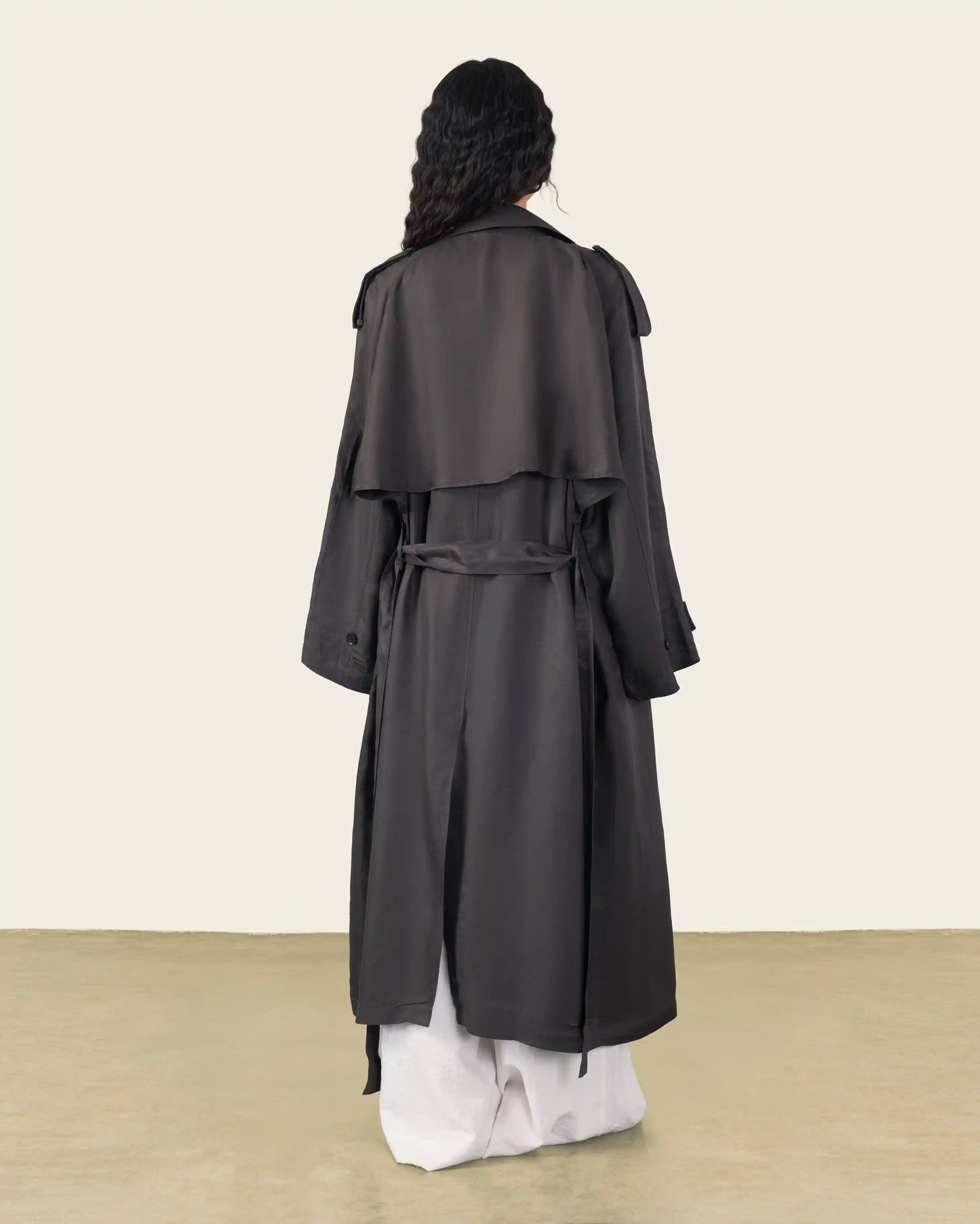 Trench Coat in Warm Grey