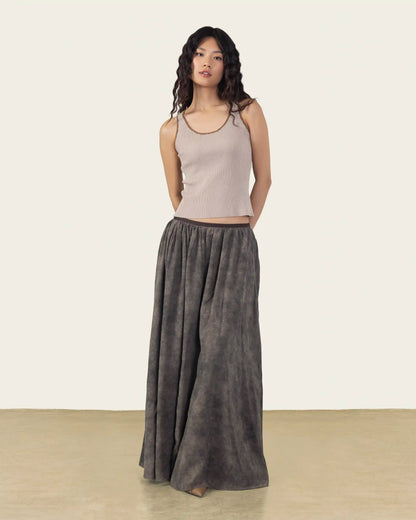 Velvet Brown Marble Effect Skirt