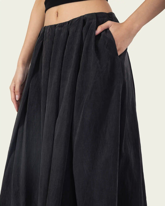 Pleated Skirt in Charcoal Grey