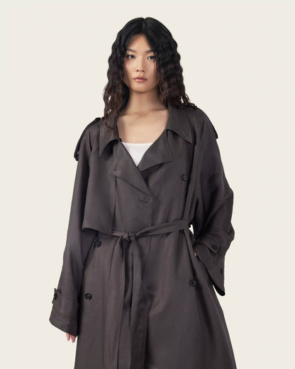 Trench Coat in Warm Grey