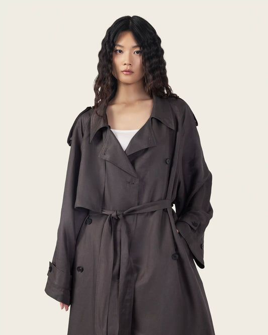 Trench Coat in Warm Grey