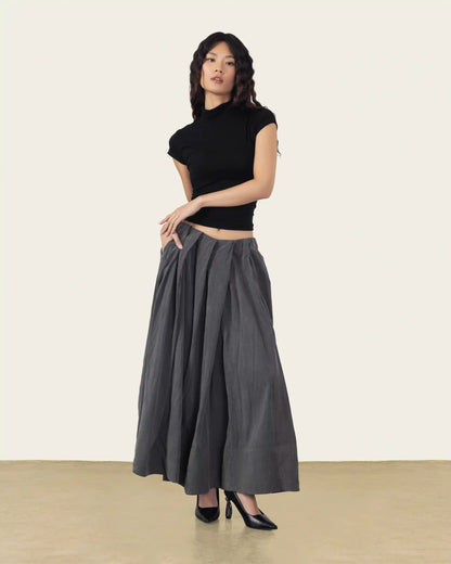 Pleated Skirt in Light Grey