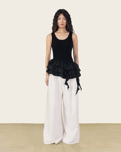 Black Ruffled Top