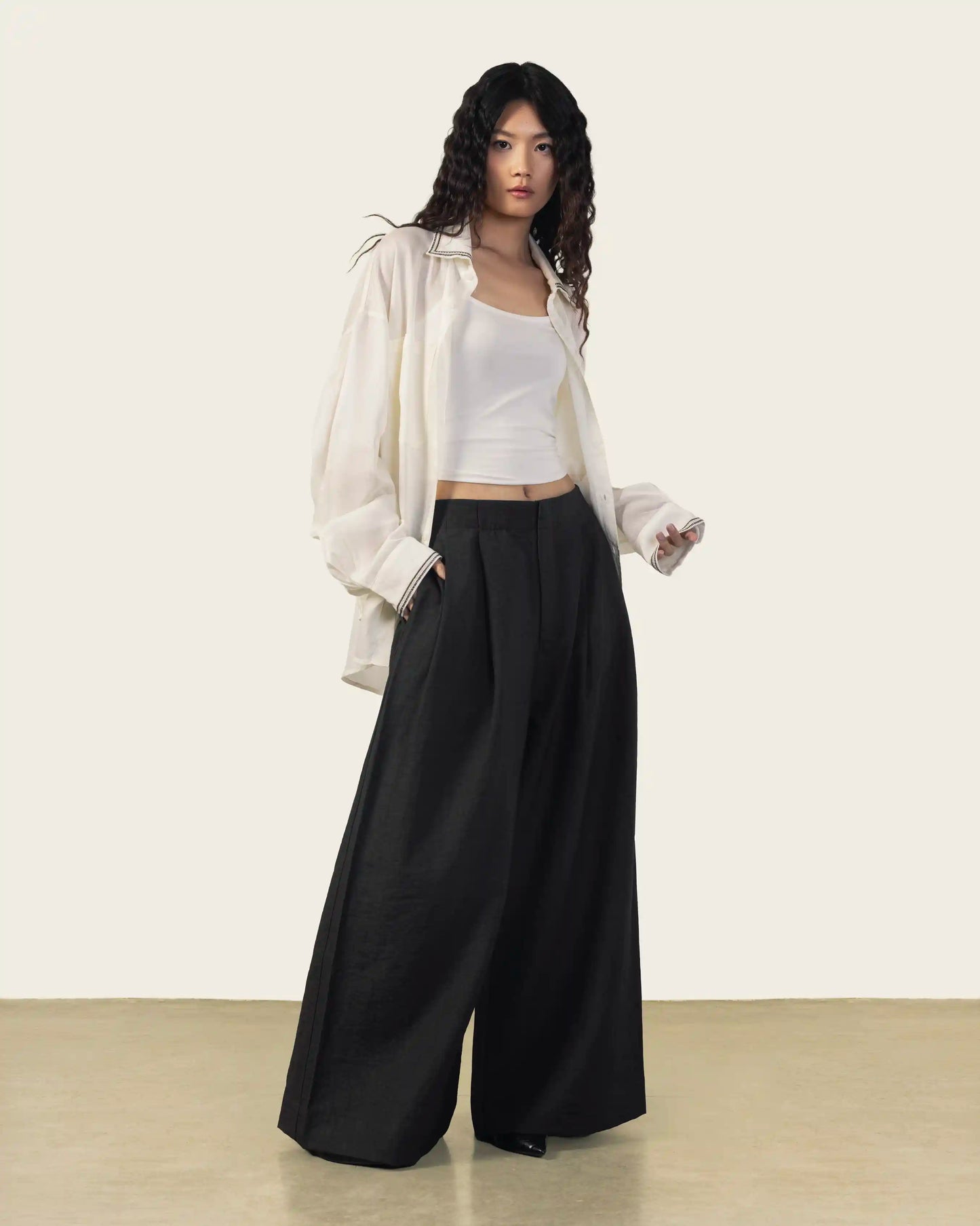 Black Wide Leg Trousers