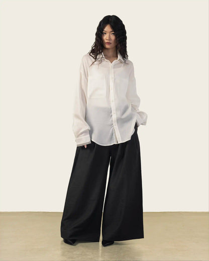 Sheer White Shirt With Embroidery Detail