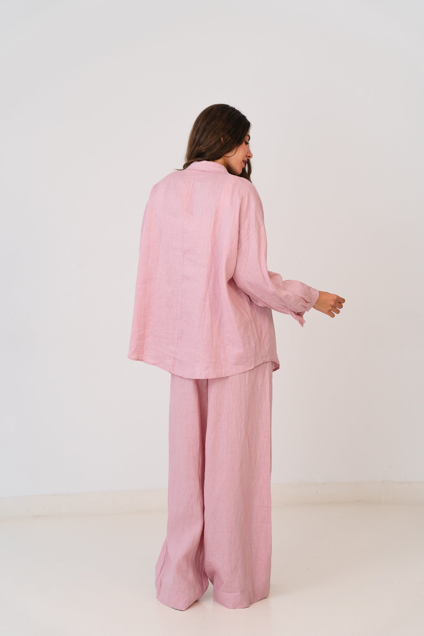 Linen Pants In Baby Pink