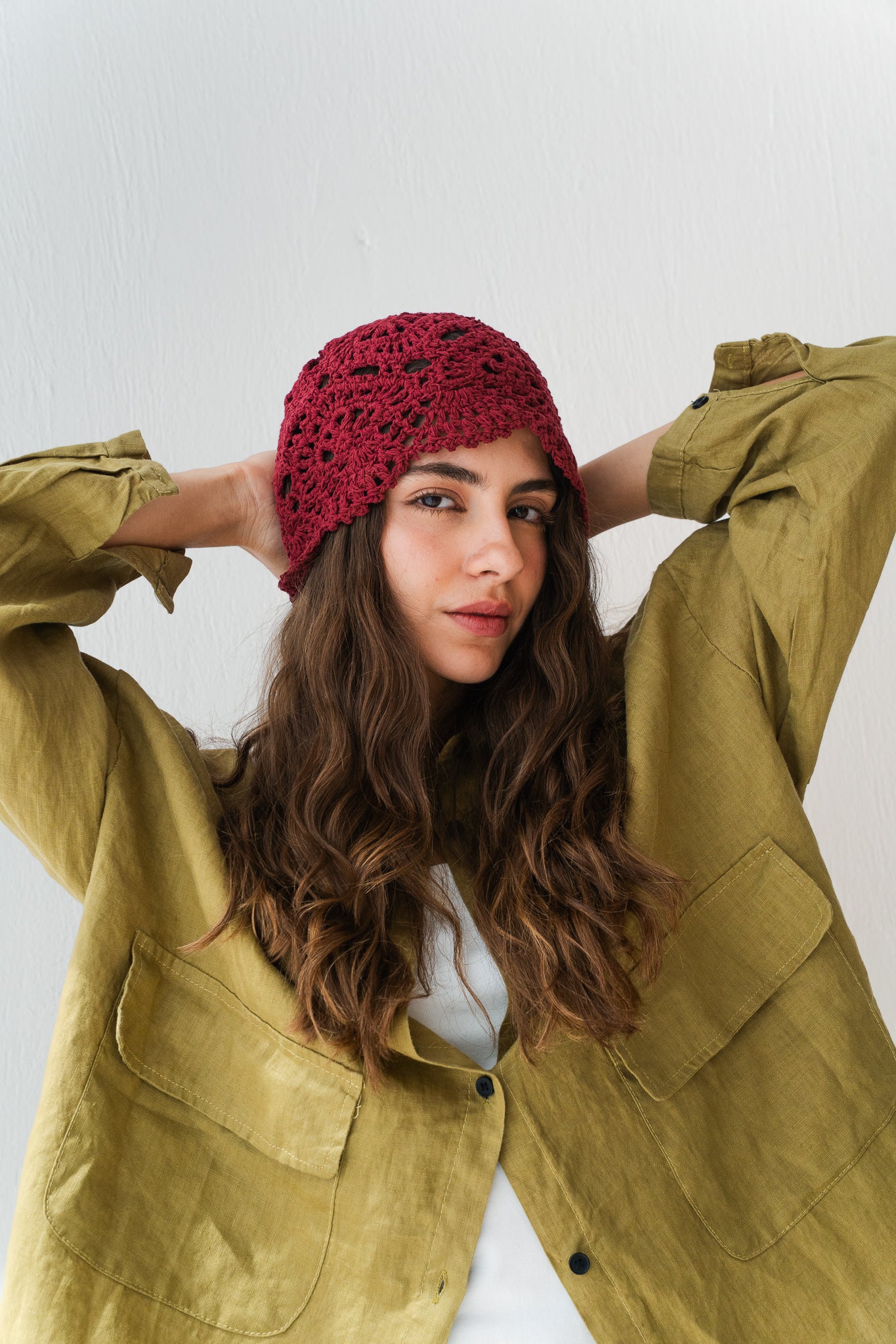 Summer Daisy Hat In Maroon