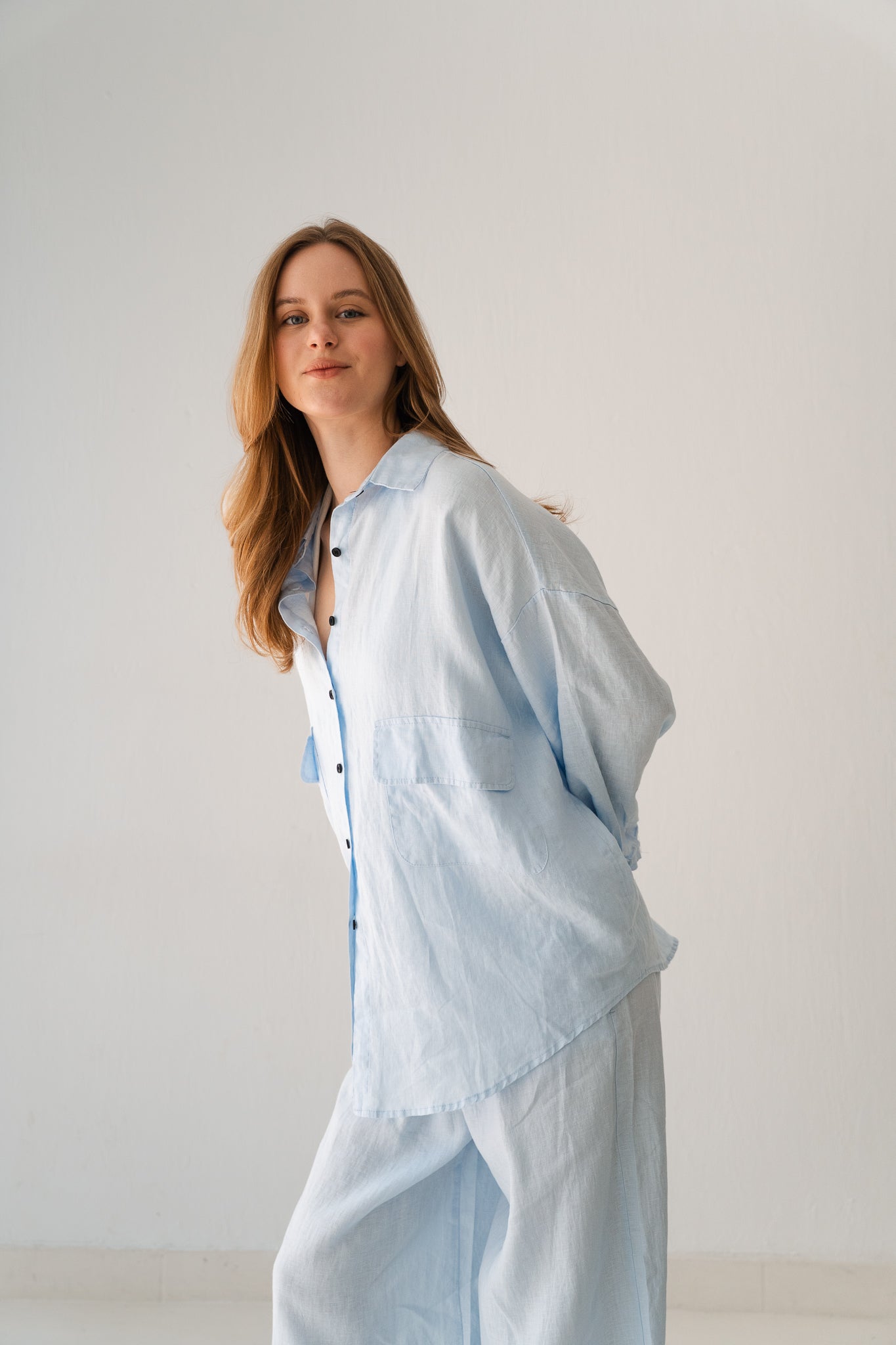 Linen Blouse In Blue