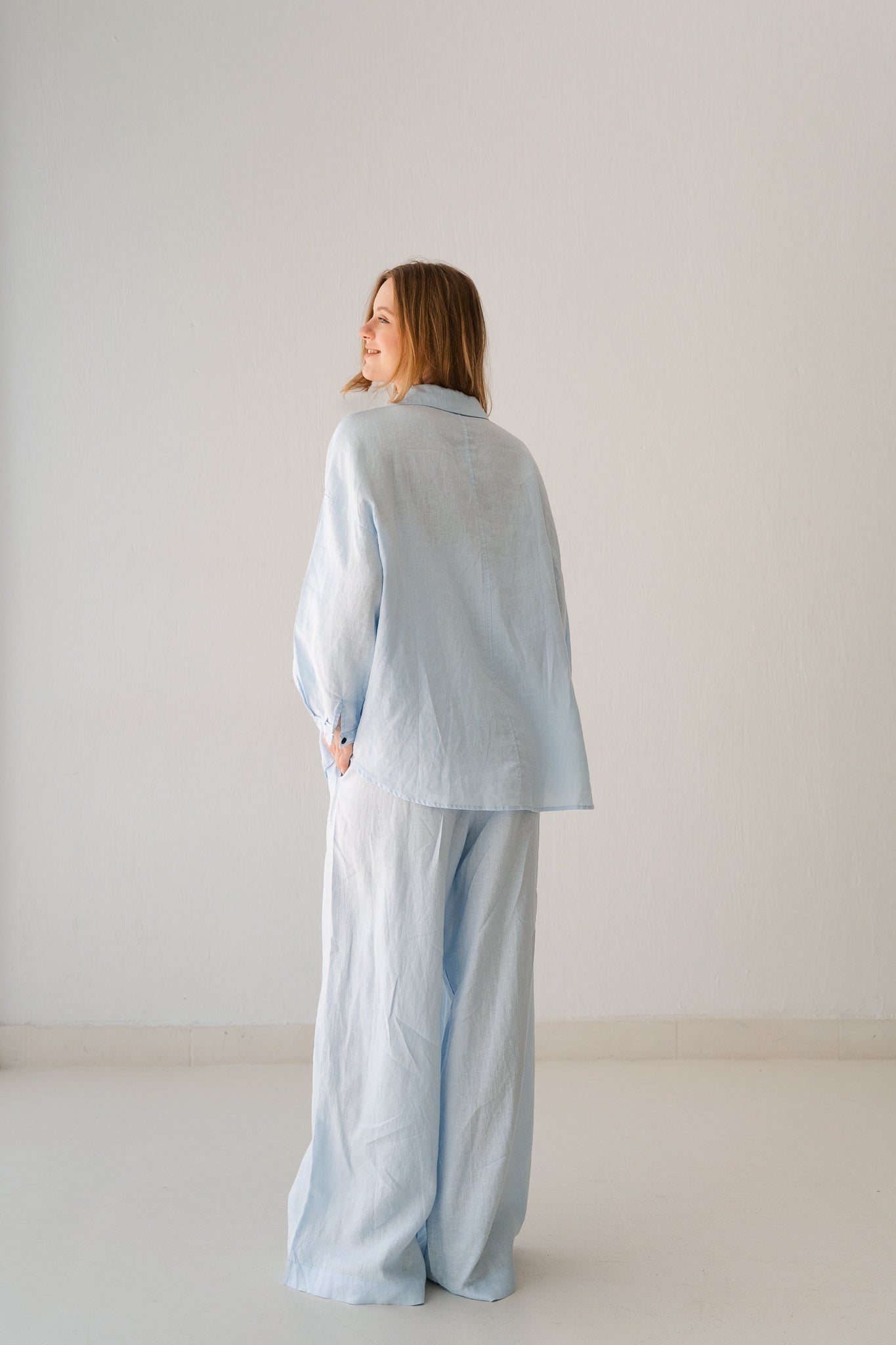 Linen Blouse In Blue