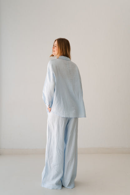 Linen Blouse In Blue