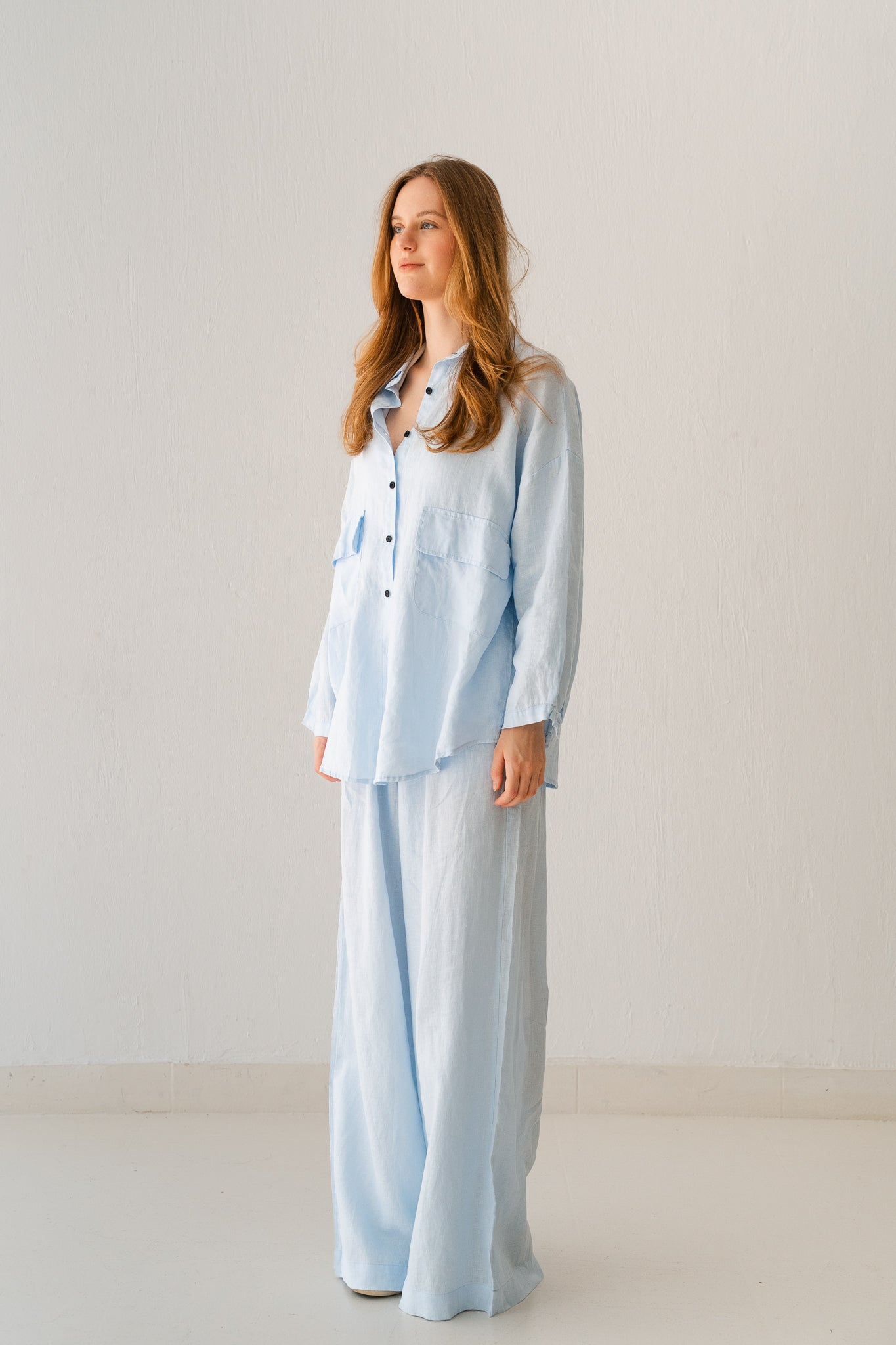 Linen Blouse In Blue