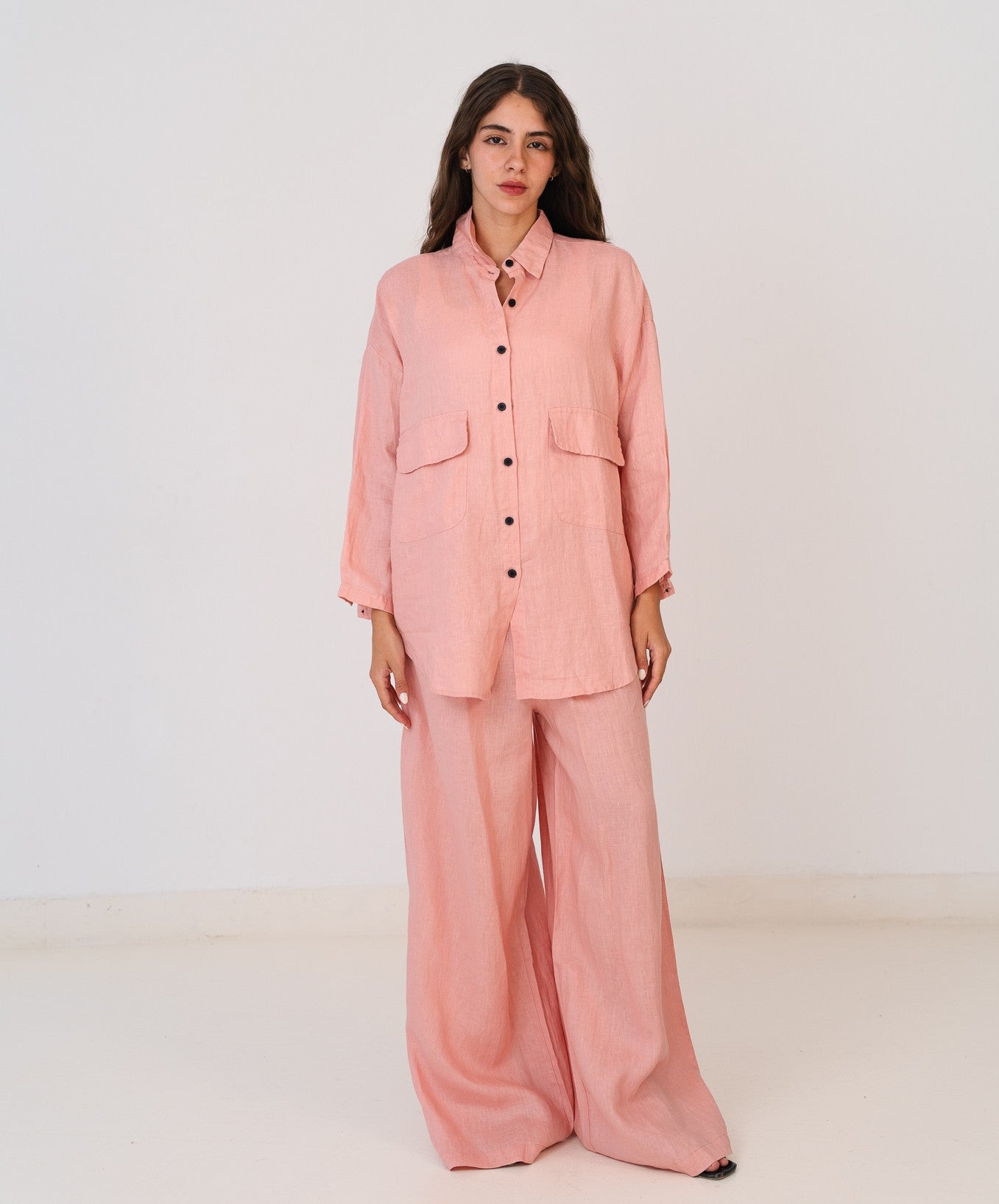 Linen Pants In Dusty Pink