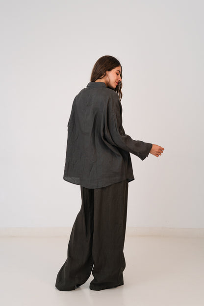 Linen Pants In Deep Olive