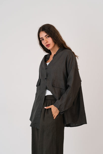 Linen Pants In Deep Olive