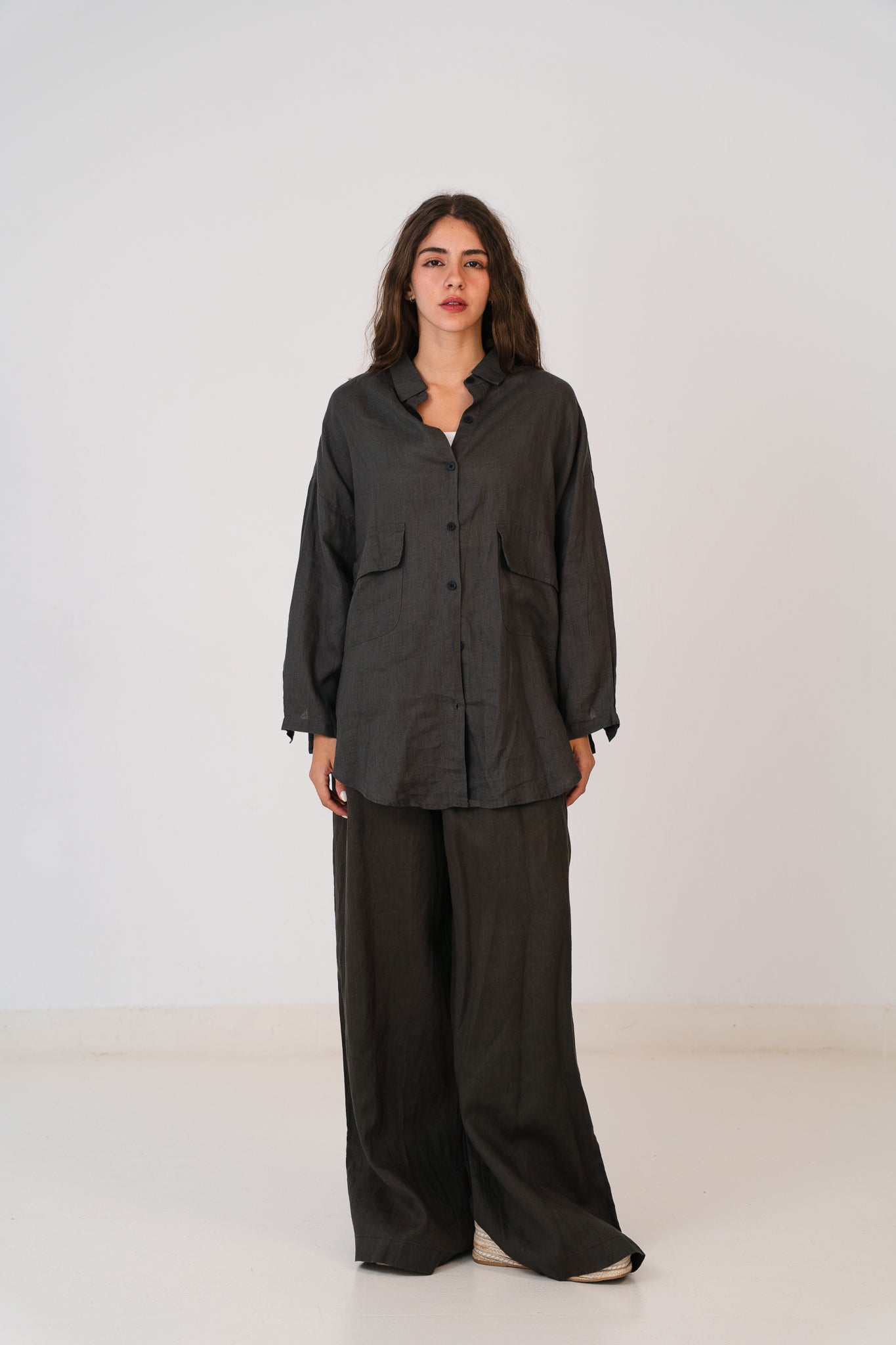Linen Pants In Deep Olive