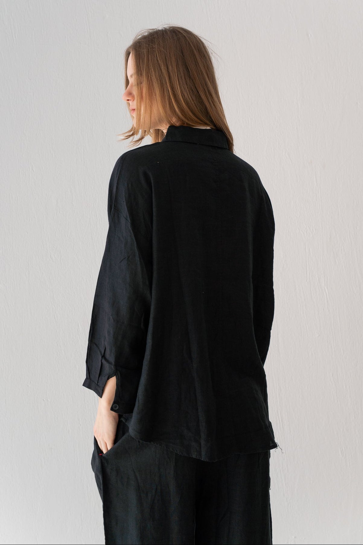 Linen Blouse In Black