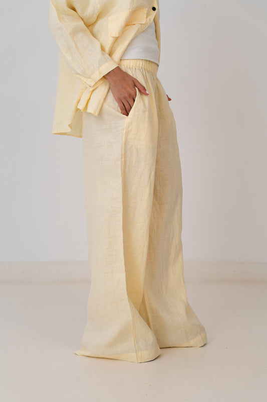 Linen Pants In Yellow