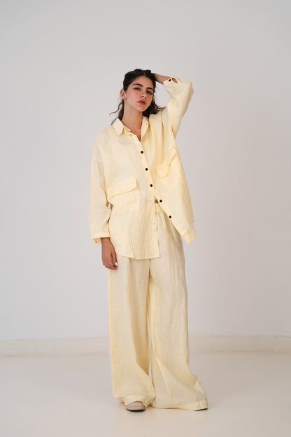 Linen Pants In Yellow