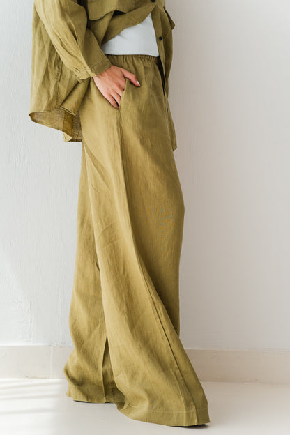 Linen Pants In Lime