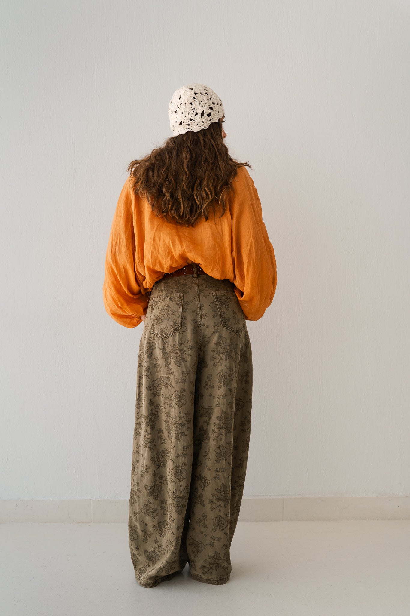 Olive Flowered Pants